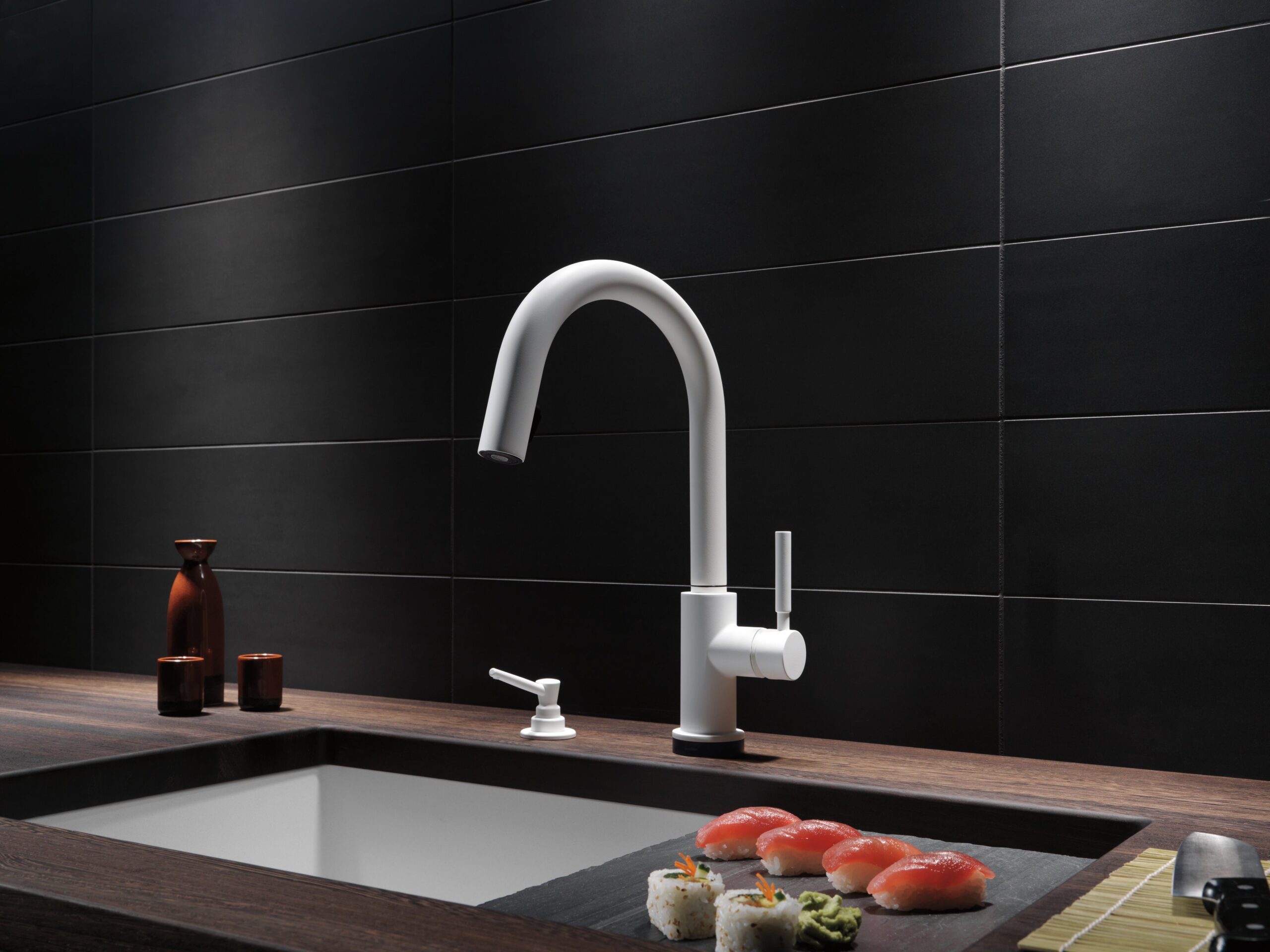Solna SmartTouch Kitchen Faucet with Pulldown Spray - Matte White 64020LF-MW Brizo - Image 2