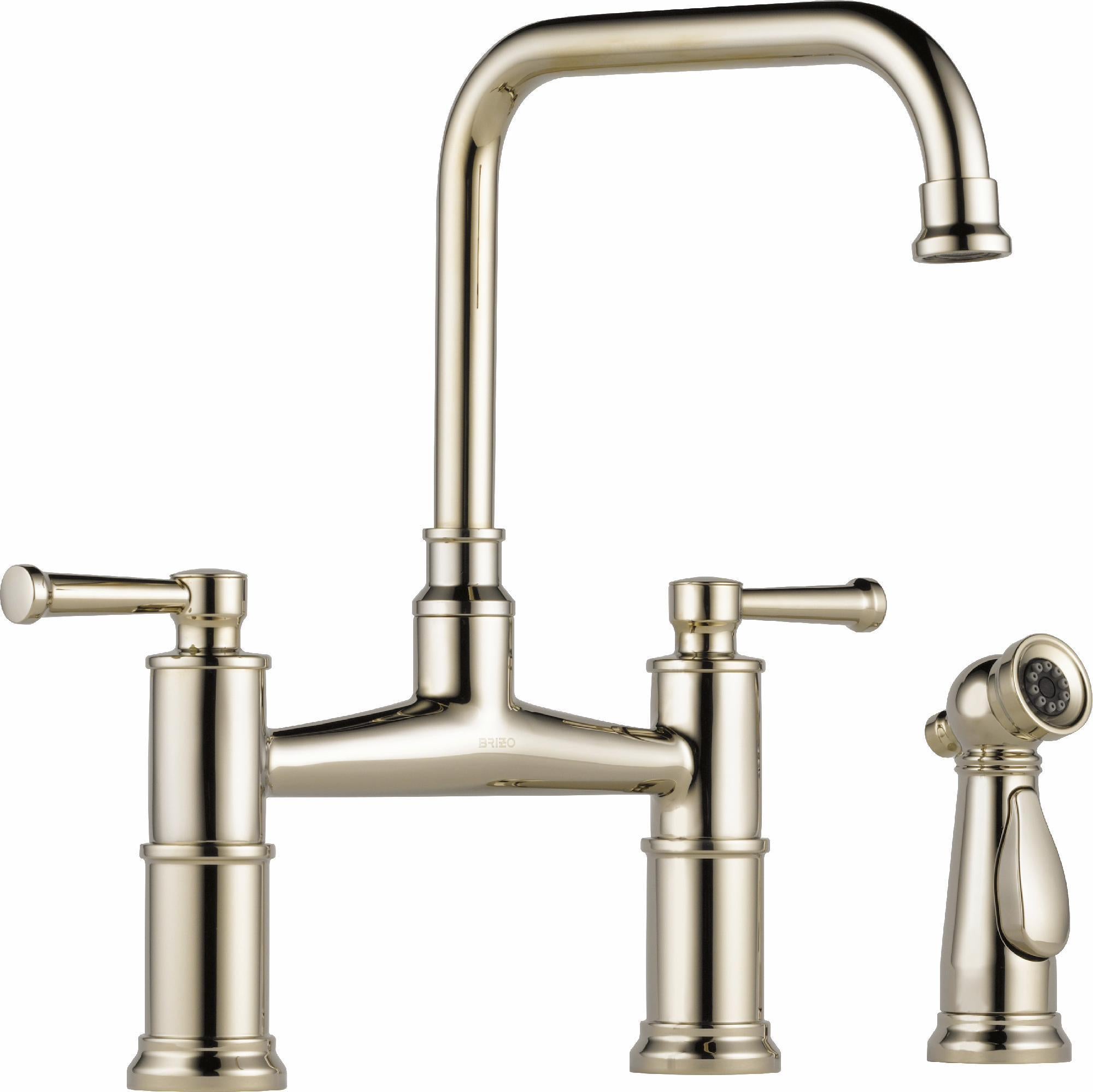 Artesso Bridge Kitchen Faucet with Side Spray - Polished Nickel 62525LF-PN Brizo