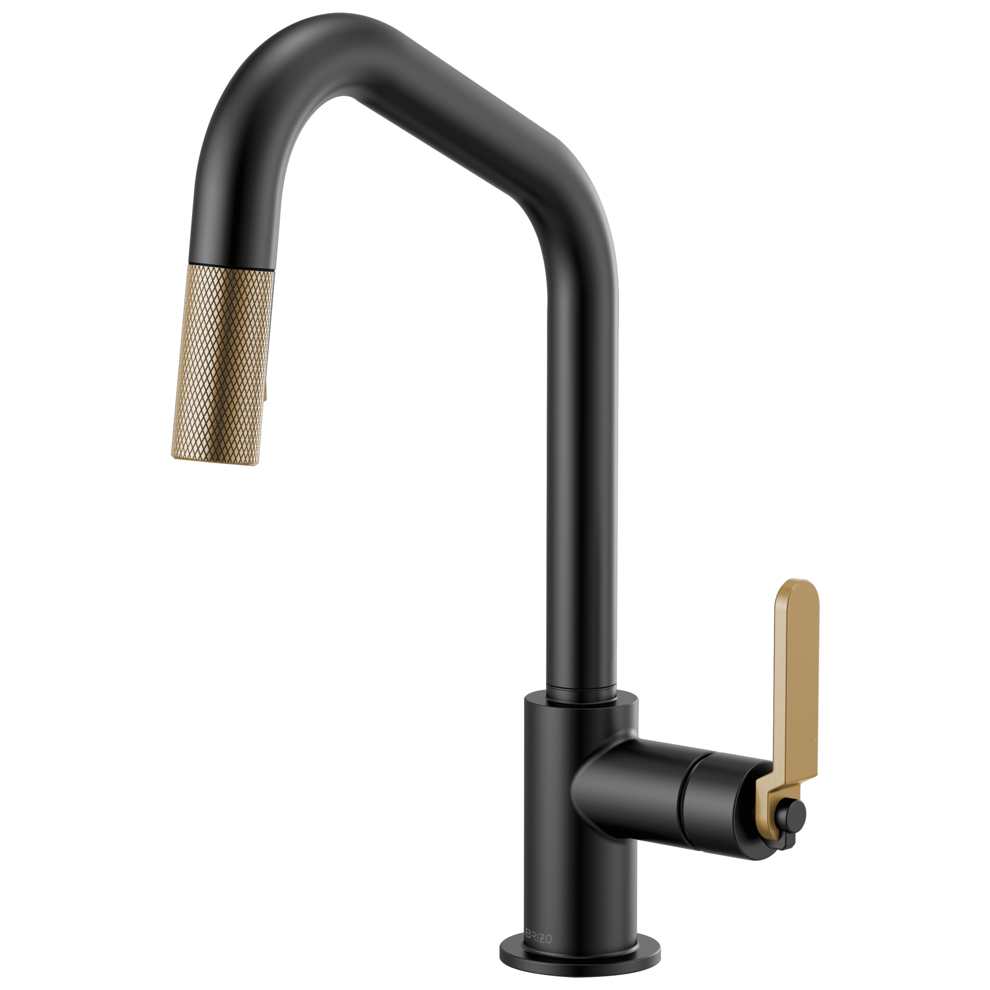 Litze Kitchen Faucet with Pulldown Spray Angled Spout and Industrial Handle - Matte Black/Luxe Gold 63064LF-BLGL Brizo