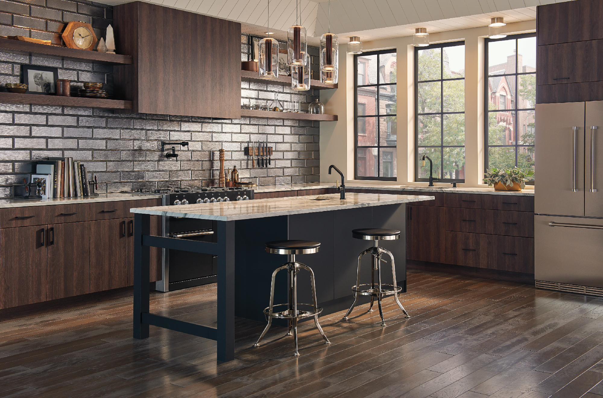 Litze SmartTouch Kitchen Faucet with Pulldown Spray Angled Spout and Knurled Handle - Matte Black/Luxe Gold 64063LF-BLGL Brizo - Image 8