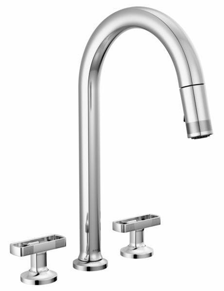 Kintsu 2-Handle Kitchen Faucet with Pulldown Spray (Less Handles) - Polished Chrome 62506LF-PCLHP-L Brizo - Image 2
