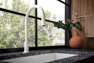 Jason Wu Kitchen Faucet with Pulldown Spray (Less Handle) - Matte White 63075LF-MWLHP Brizo - Image 4