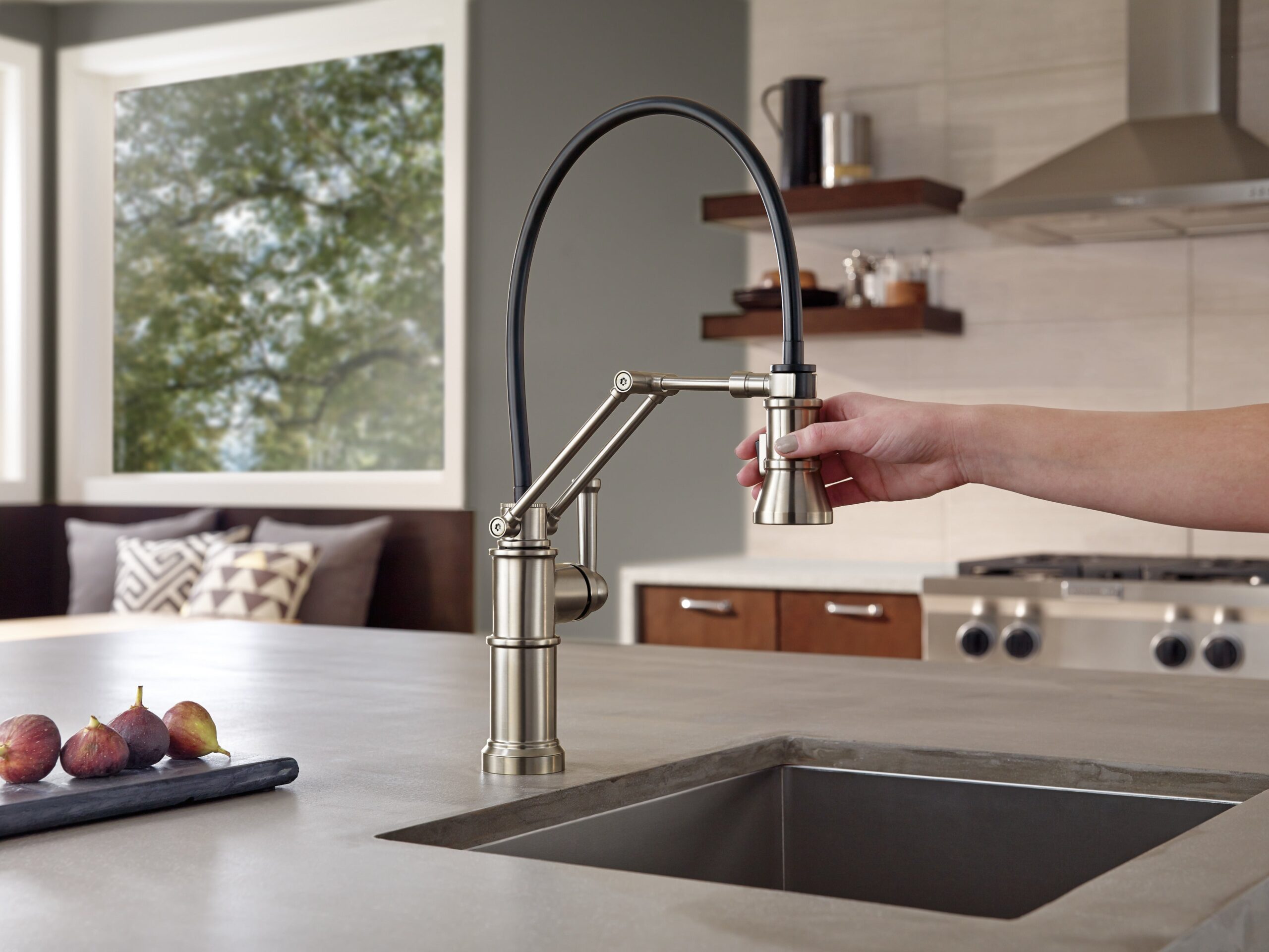 Artesso Articulating Kitchen Faucet with Pulldown Spray - Stainless Steel 63225LF-SS Brizo - Image 2