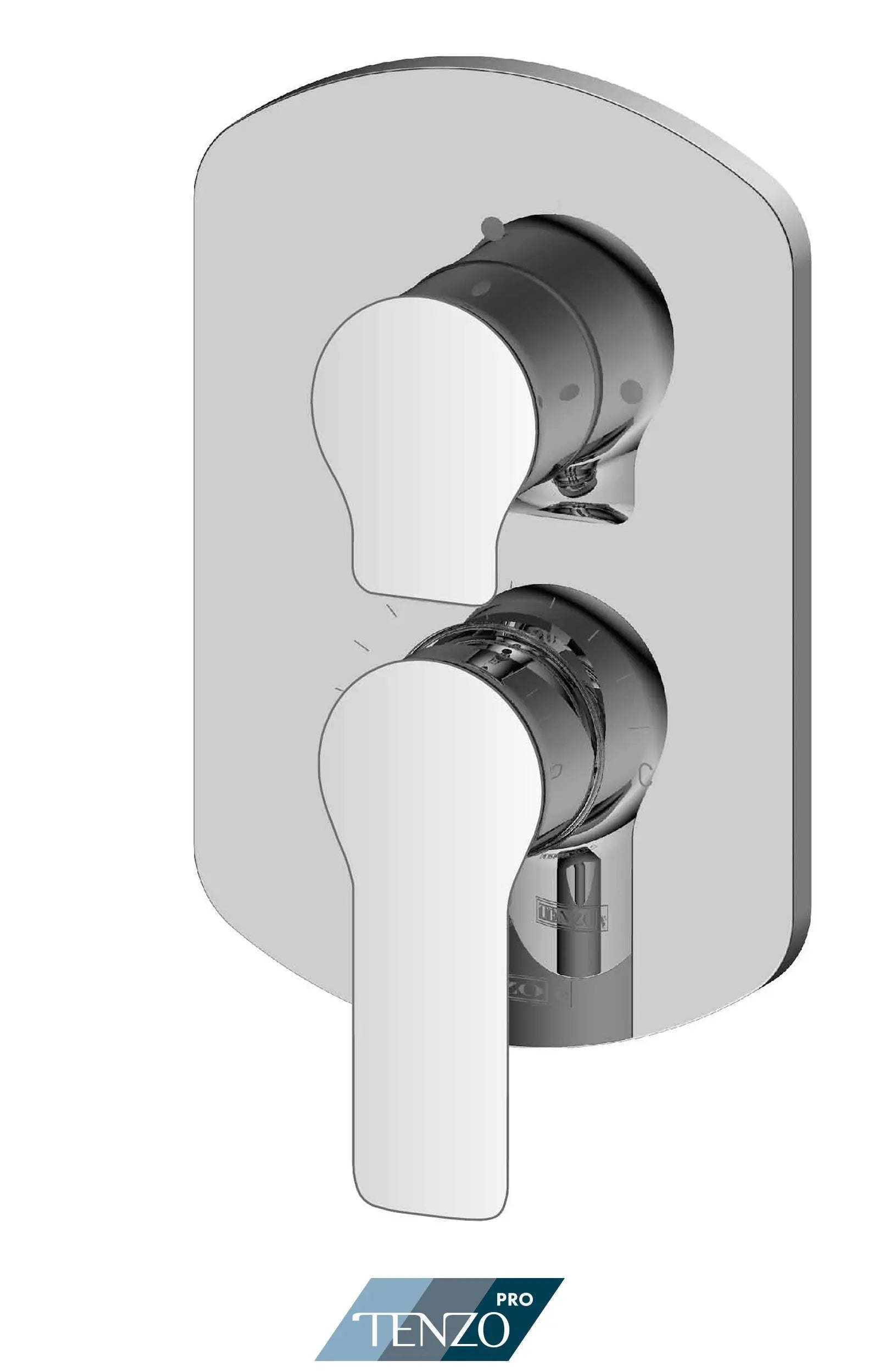 Tenzo Trim for Galia 3 functions pressure balanced valve - Chrome