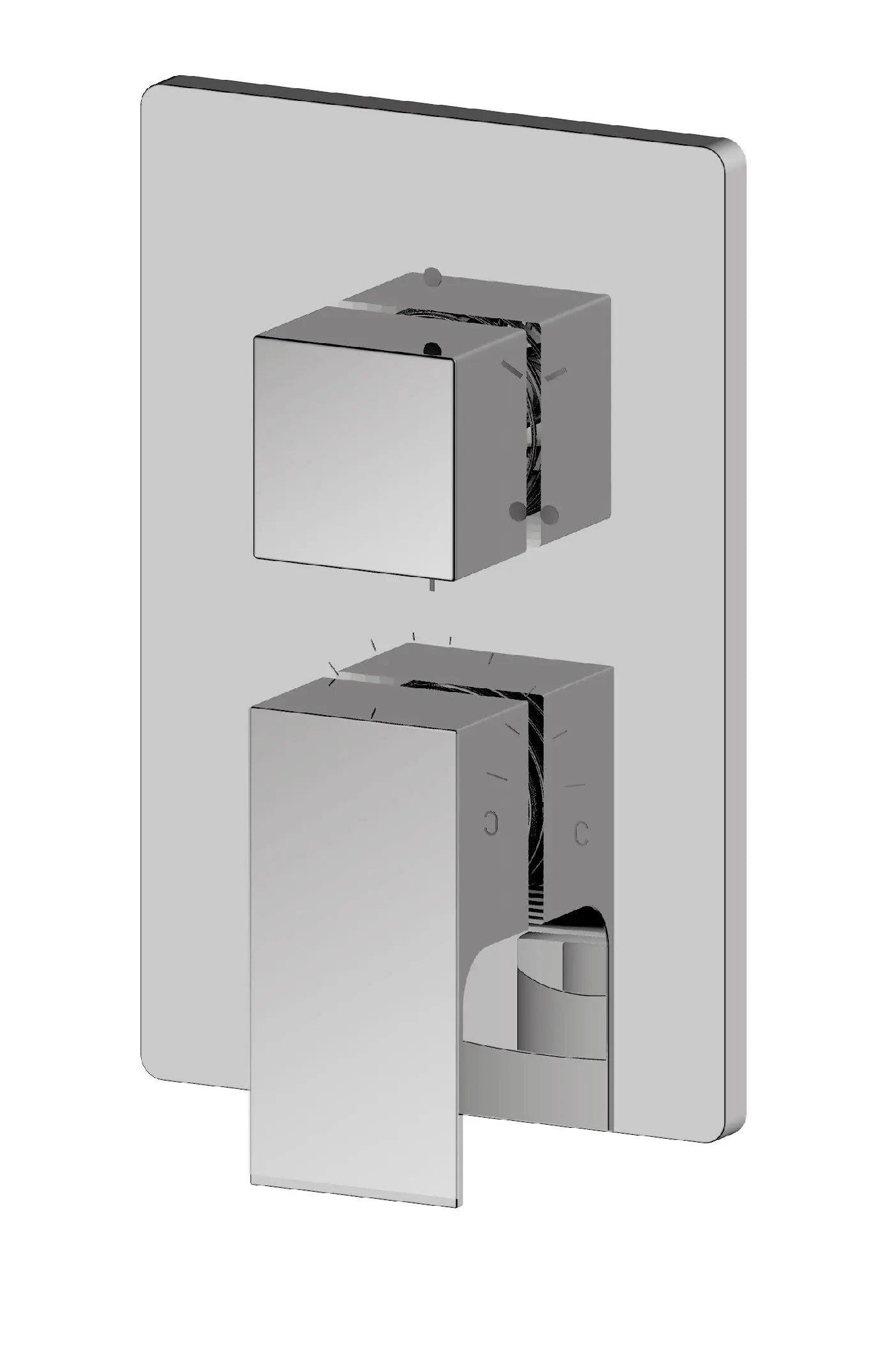 Tenzo Trim for KALISSA 3 functions pressure balanced valve -Chrome - Image 2