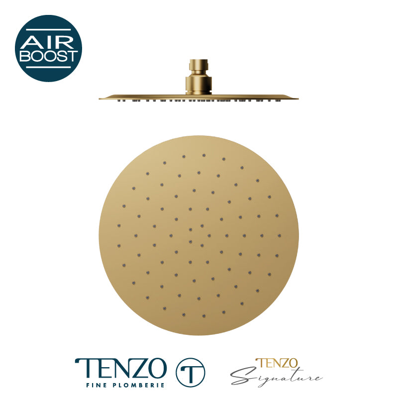 Tenzo shower head round 25cm [10"] stainless steel 2mm  matte black SSTS-10-R-MB - Image 2