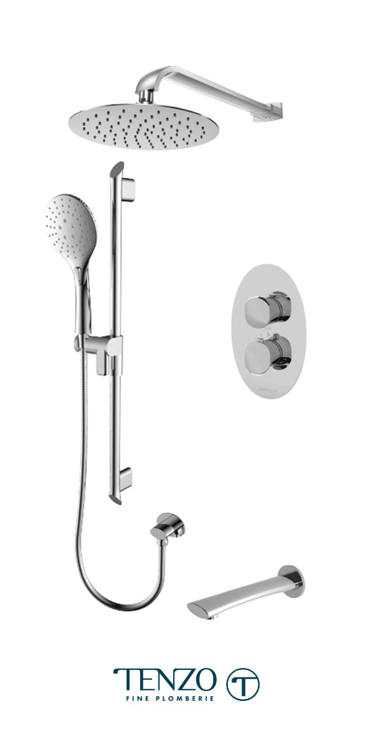 Tenzo Fluvia T-Box kit 3 functions thermo chrome finish FLT33-503115-CR