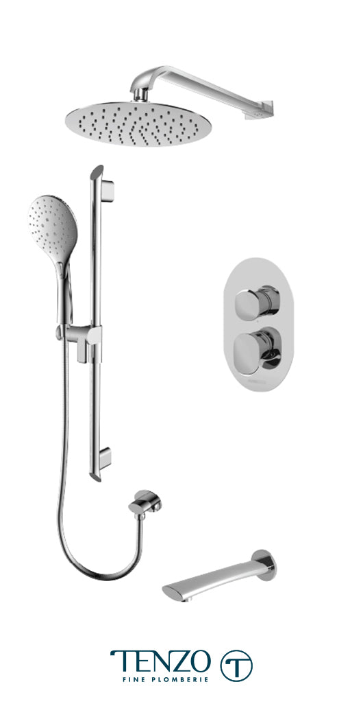 Tenzo Fluvia T-Box kit 3 functions pres bal chrome finish FLPB33-501115-CR
