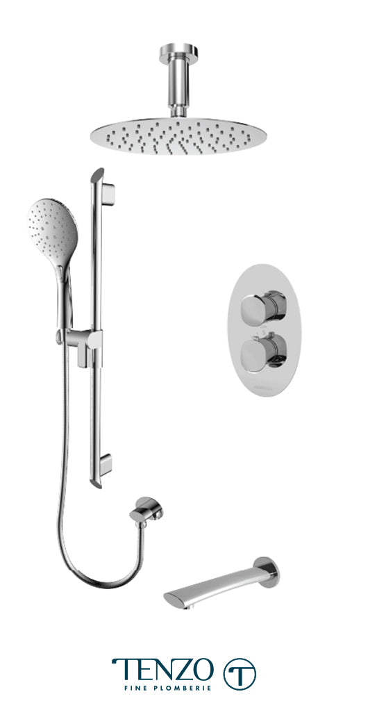 Tenzo Fluvia T-Box kit 3 functions thermo chrome finish FLT33-511315-CR