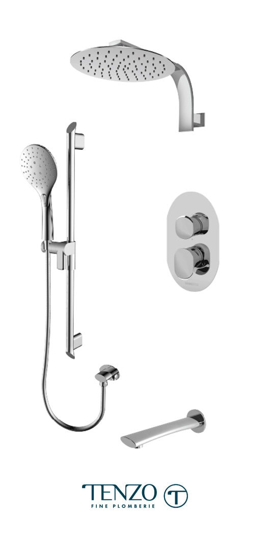 Tenzo Fluvia T-Box kit 3 functions pres bal chrome finish FLPB33-501195-CR