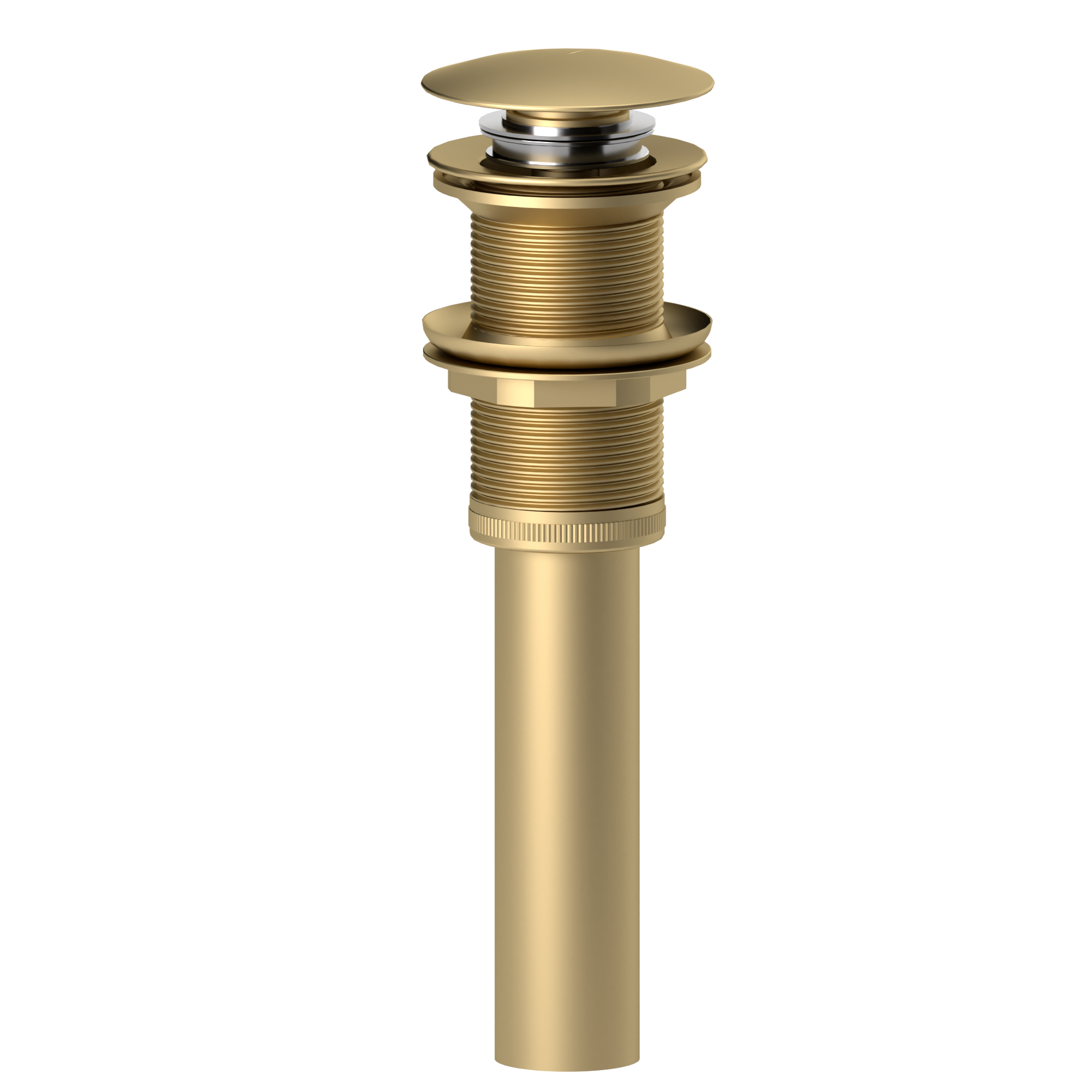 Tenzo Push pop-up drain without oveflow round brushed gold DR-WOF-01-BG - Image 2