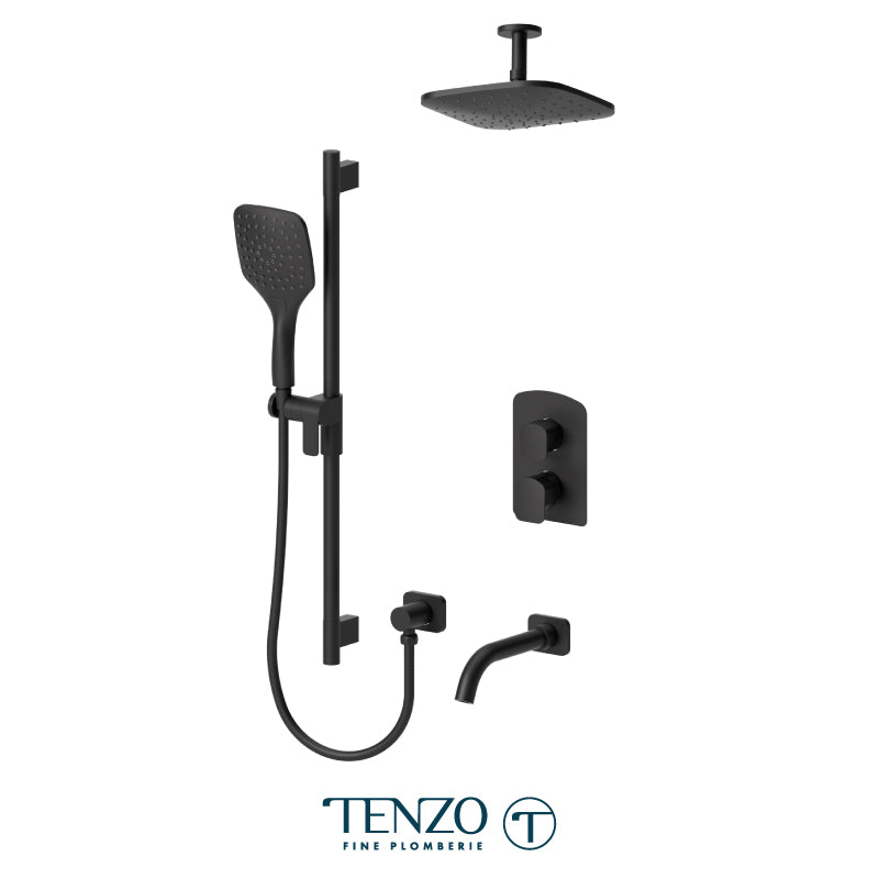 Tenzo Delano T-Box kit 3 functions pres bal matte black finish DEPB33-511345-MB