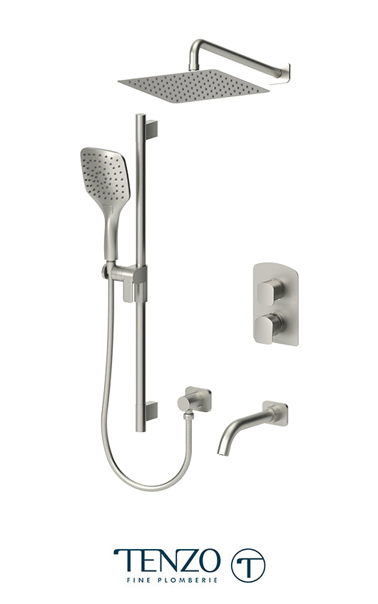 Tenzo Delano T-Box kit 3 functions pres bal brushed nickel finish DEPB33-501115-BN
