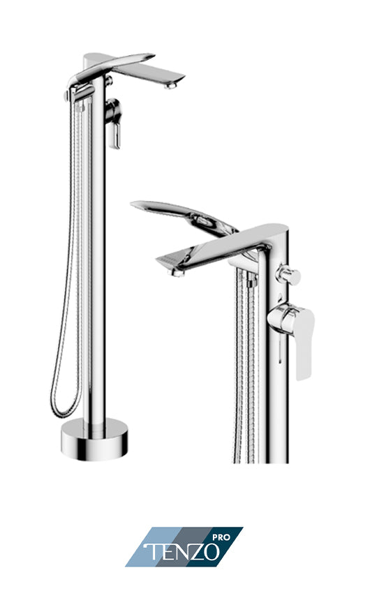 Tenzo Galia GA52 Free Standing 3 Piece Tub Filler With Hand Shower