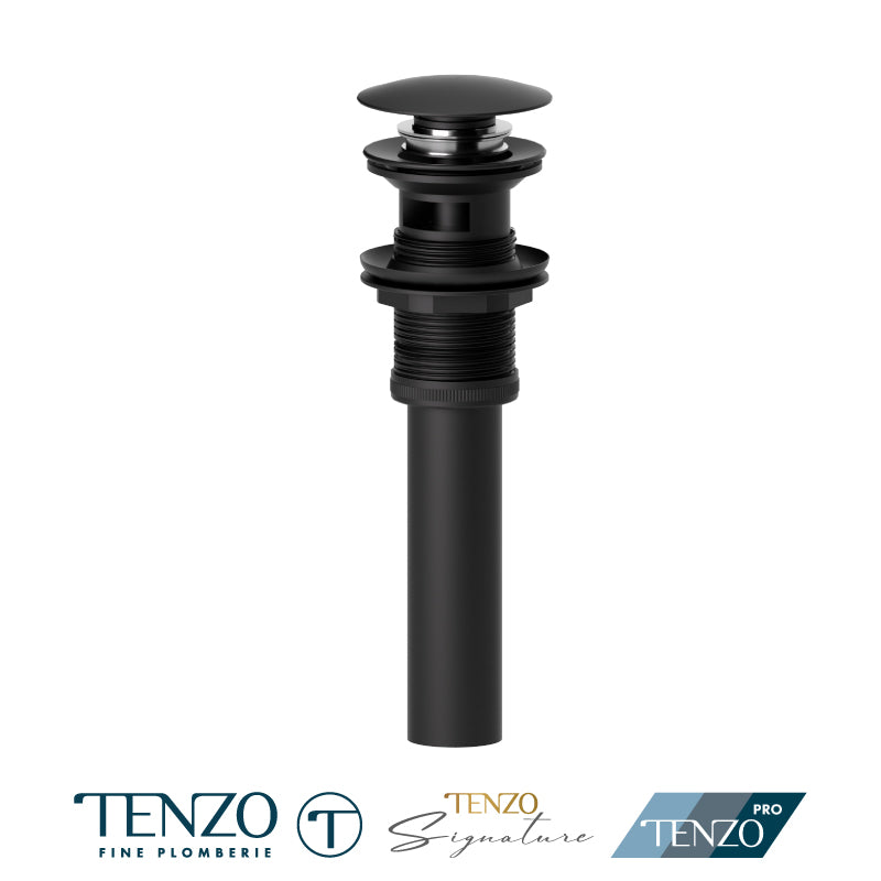 Tenzo Push pop-up drain with oveflow round matte black DR-OF-01-MB