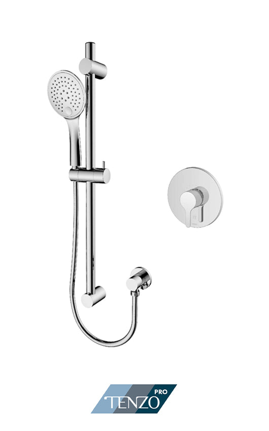 Tenzo MYLO pressure balanced single function shower kit - Chrome