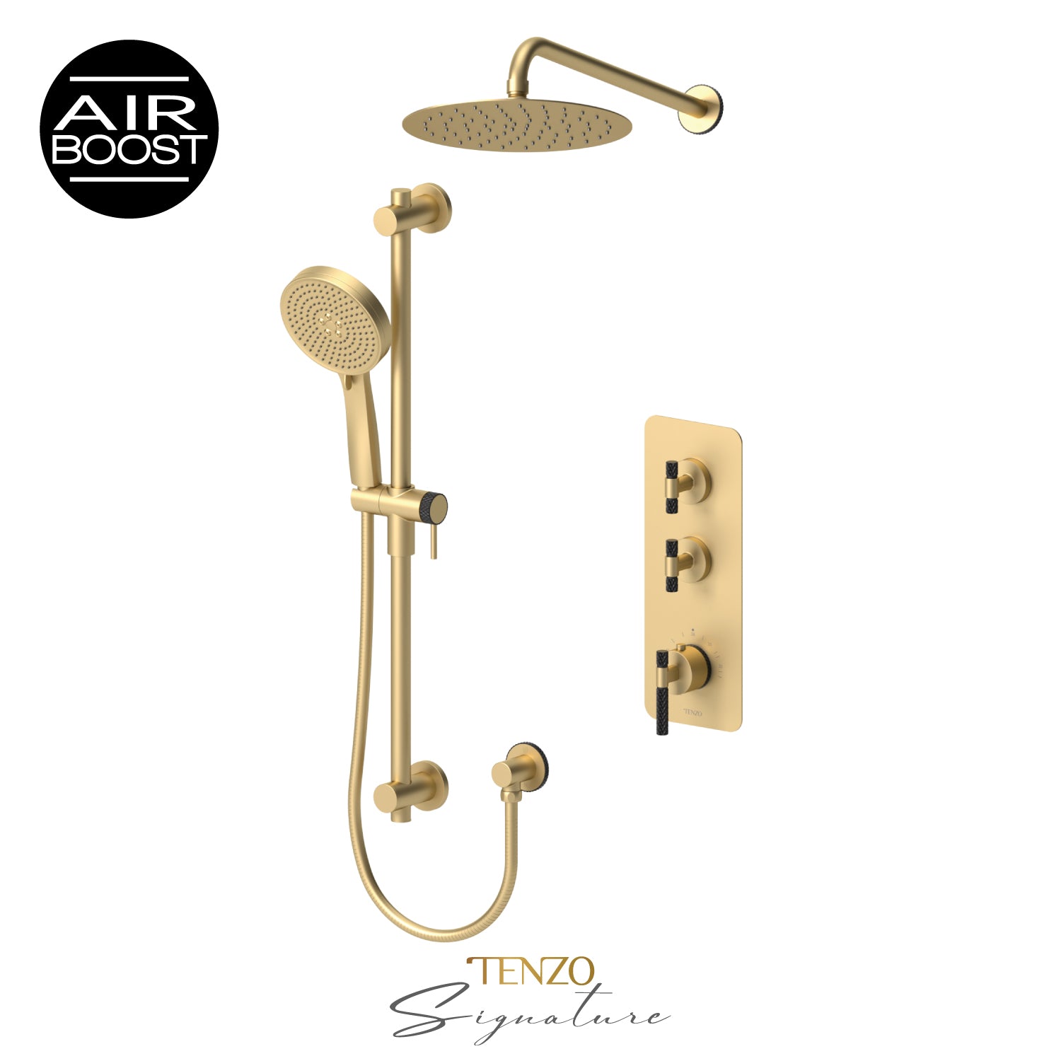 Tenzo Extenza kit 2 fcts thermo Bellacio-C brushed gold  / matte black BET42-20111-C-BG-MB