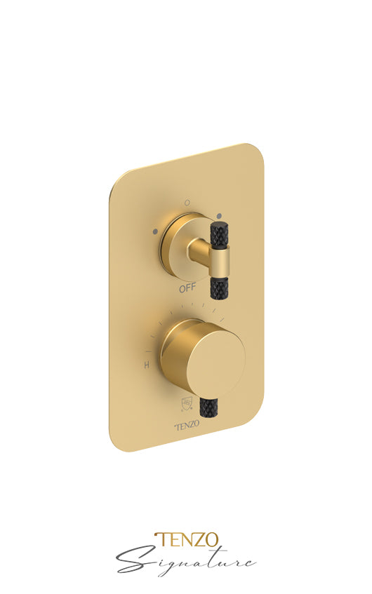 Tenzo T-Box valve 2 fcts pres bal Bellacio-C brushed gold/matte black BEPB32-C-BG-MB