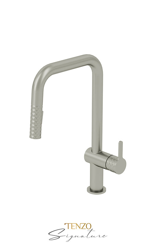 Tenzo Single-handle kitchen faucet Calozy with pull-down & 2-Function hand shower stainless steel CA131-SS