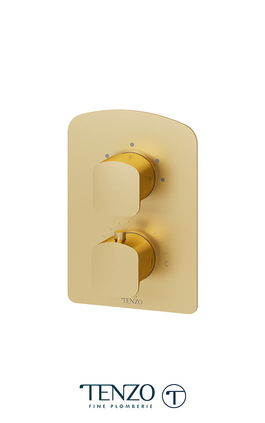 Tenzo Delano T-Box valve 3 functions thermo brushed gold finish DET33-BG