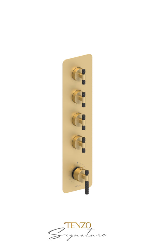 Tenzo Extenza valve 4 fcts thermo Bellacio-C brushed gold/matte black BET44-C-BG-MB