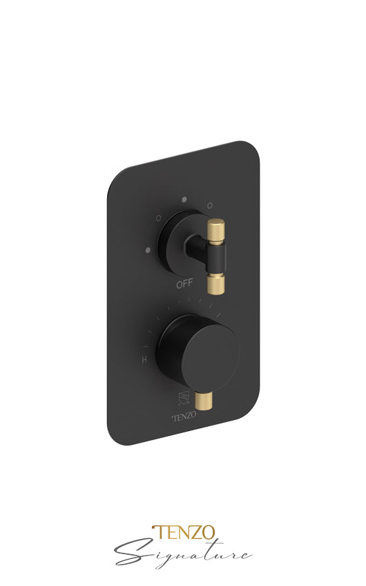 Tenzo T-Box valve 3 fcts pres bal Bellacio-F matte black/brushed gold BEPB33-F-MB-BG