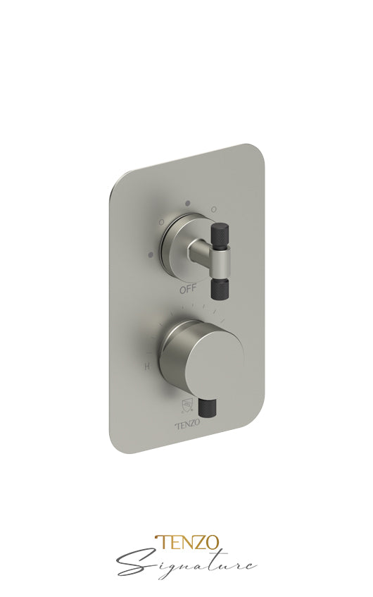 Tenzo T-Box valve 3 fcts pres bal Bellacio-F brushed nickel/matte black BEPB33-F-BN-MB