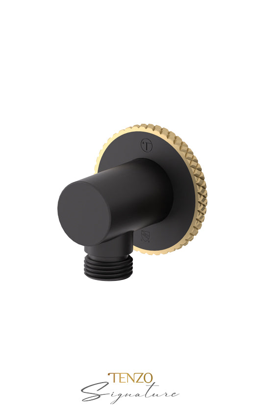Tenzo Wall supply elbow Bellacio-C matte black/ brushed gold HC-312-C-MB-BG