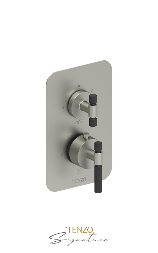 Tenzo T-Box valve 3 fcts thermo Bellacio-F brushed nickel/matte black BET33-F-BN-MB