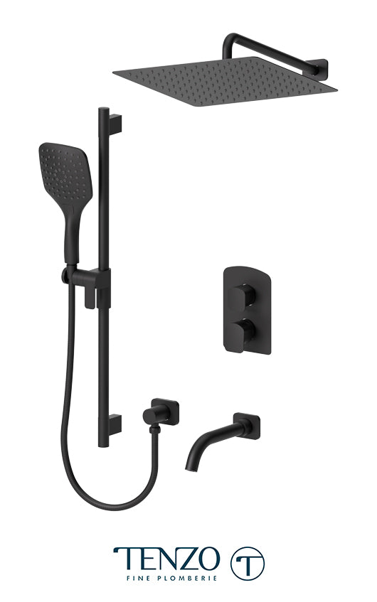 Tenzo Delano T-Box kit 3 functions pres bal matte black finish DEPB33-501135-MB