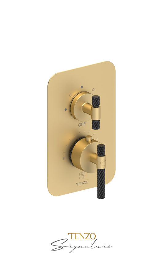 Tenzo T-Box valve 3 fcts thermo Bellacio-C brushed gold/matte black BET33-C-BG-MB