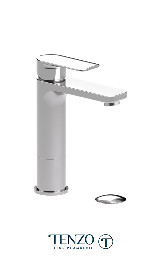Tenzo Delano single hole tall lavatory faucet chrome with (overflow) drain DE12M-P-CR