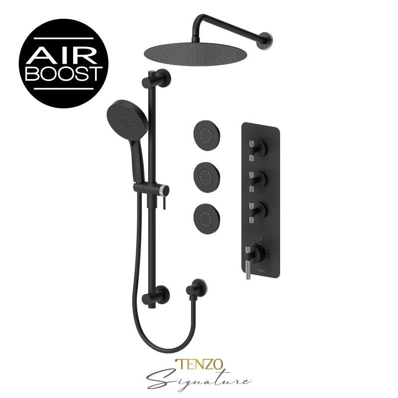 Tenzo Extenza valve 2 fcts thermo Bellacio-C matte black/brushed nickel BET43-571112-C-MB-BN