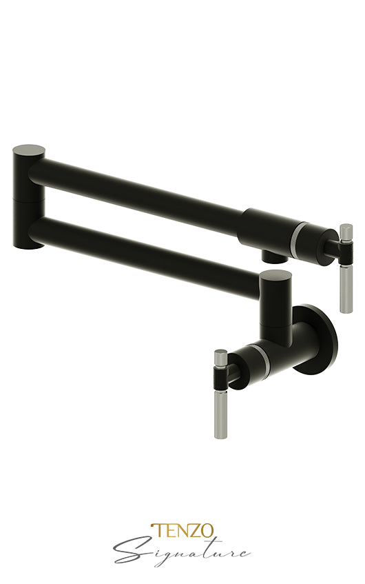 Tenzo Pot filler faucet Bellacio matte black / stainless steel BE160-F-MB-SS - Image 2