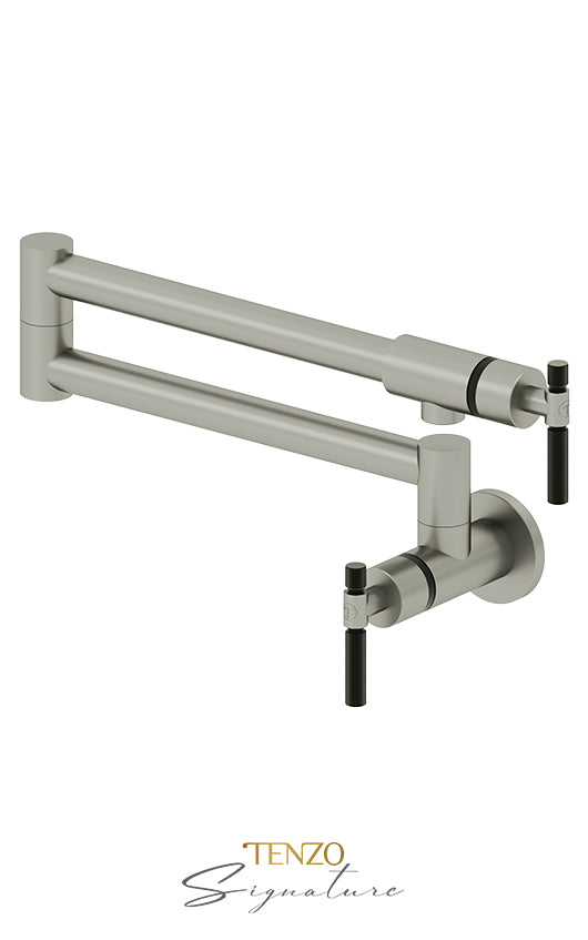 Tenzo Pot filler faucet Bellacio stainless steel / matte black BE160-F-SS-MB