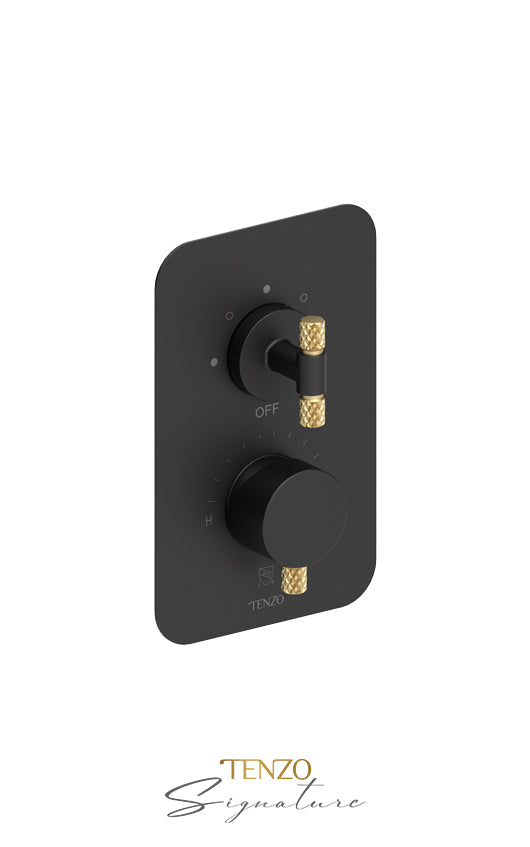 Tenzo T-Box valve 3 fcts pres bal Bellacio-C matte black/brushed gold BEPB33-C-MB-BG