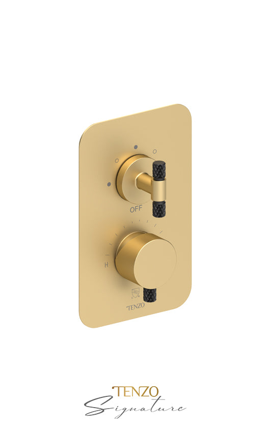 Tenzo T-Box valve 3 fcts pres bal Bellacio-C brushed gold/matte black BEPB33-C-BG-MB