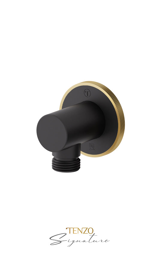Tenzo Wall supply elbow Bellacio-F matte black/ brushed gold HC-312-F-MB-BG