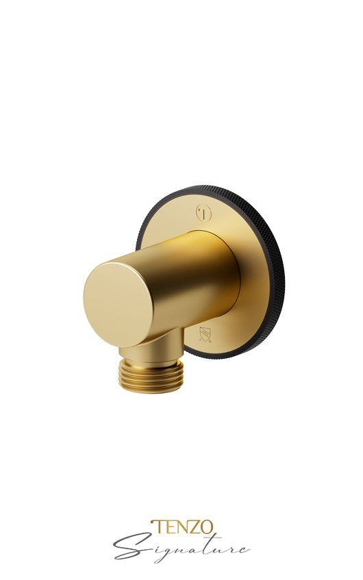 Tenzo Wall supply elbow Bellacio-F brushed gold/ matte black HC-312-F-BG-MB