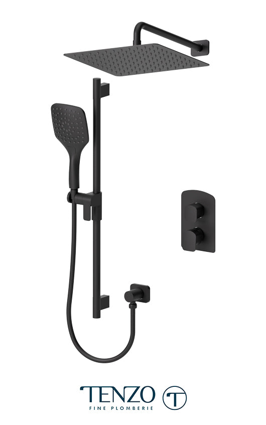 Tenzo Delano T-Box kit 2 functions pres bal matte black finish DEPB32-20112-MB