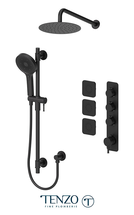 Tenzo Alyss Extenza kit 3 functions thermo matte black finish ALYT43-571168-MB