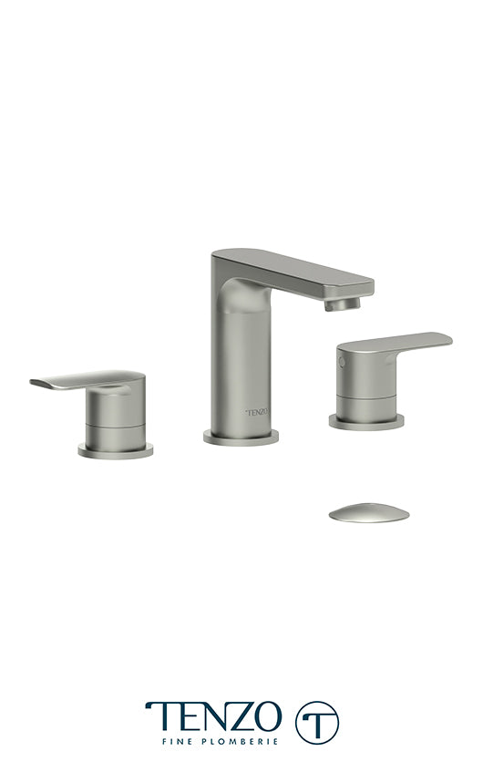 Tenzo Delano 8in lavatory faucet brushed nickel with (overflow) drain DE13-P-BN