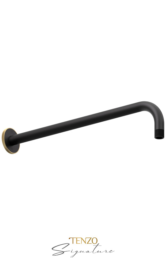 Tenzo Wall mount shower arm Bellacio-F matte black/ brushed gold SA-612-F-MB-BG