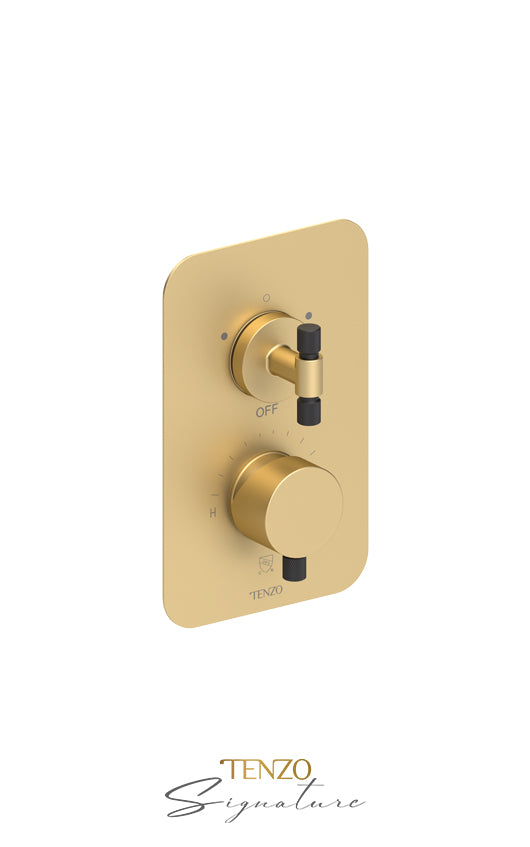 Tenzo T-Box valve 2 fcts pres bal Bellacio-F brushed gold/matte black BEPB32-F-BG-MB