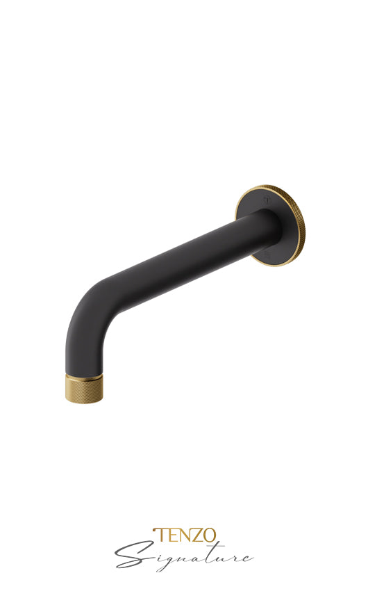 Tenzo Wall mount spout Bellacio-F matte black/ brushed gold BS-312-F-MB-BG
