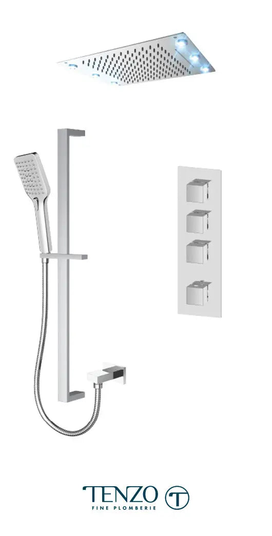 Tenzo - Slik Extenza Shower Kit 3 Functions Thermo Chrome Finish - Image 2